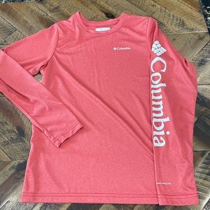 Boys Columbia Red Long Sleeve Shirt size M